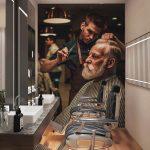 Barber Shop MURAL WALLPAPER, Available in Various Paper Texture, Code B170. 105 CM WIDE ROLL PANELS.