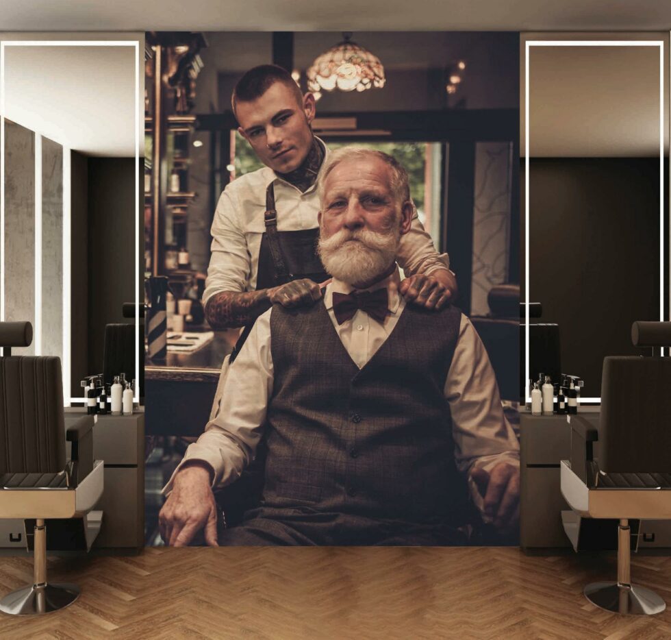 Code B171 - Barber Shop Mural Wallpaper