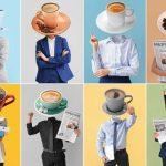 Coffee Bar MURAL WALLPAPER, Available in Various Paper Texture, Code C103. 105 CM WIDE ROLL PANELS.