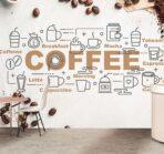 Coffee Bar MURAL WALLPAPER, Available in Various Paper Texture, Code C108. 105 CM WIDE ROLL PANELS. - Image 2