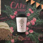 Coffee Bar MURAL WALLPAPER, Available in Various Paper Texture, Code C109. 105 CM WIDE ROLL PANELS.