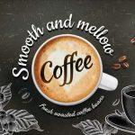 Coffee Bar MURAL WALLPAPER, Available in Various Paper Texture, Code C110. 105 CM WIDE ROLL PANELS.