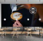 Coffee Bar MURAL WALLPAPER, Available in Various Paper Texture, Code C115. 105 CM WIDE ROLL PANELS. - Image 2