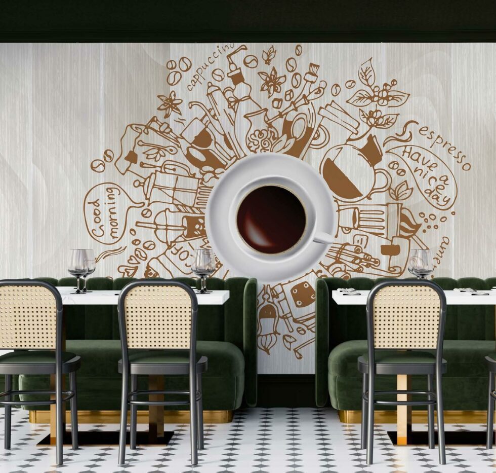 Code C120 - Coffee Bar Mural Wallpaper