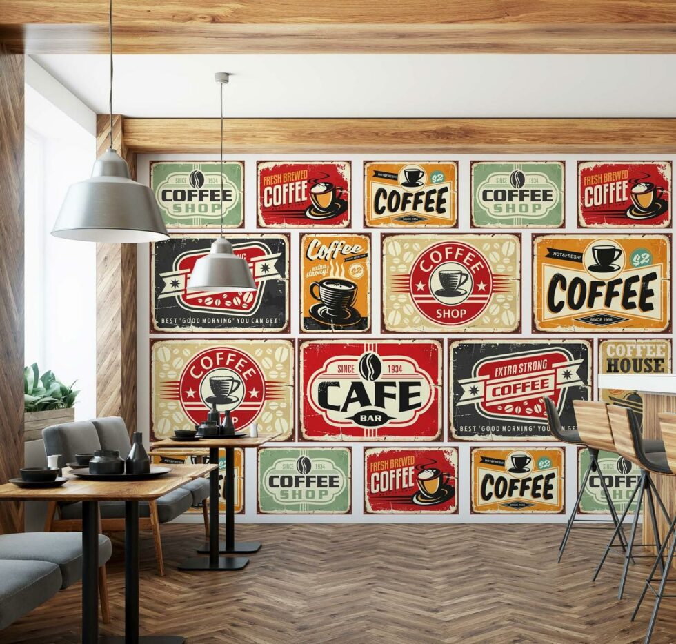 Code C122 - Coffee Bar Mural Wallpaper