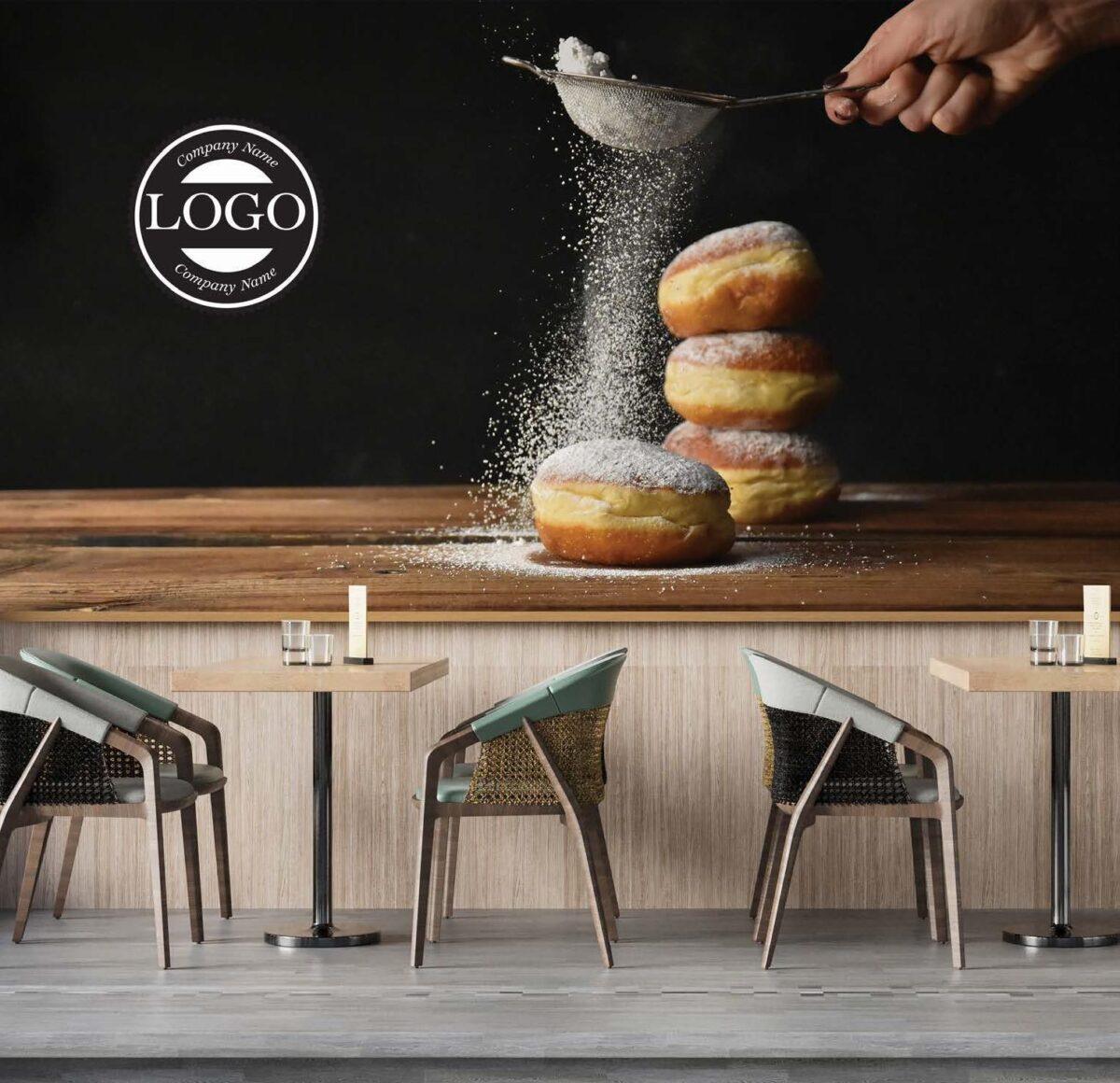 Coffee Bar & Bakery MURAL WALLPAPER, Available in Various Paper Texture, Code C127. 105 CM WIDE ROLL PANELS. - Image 2