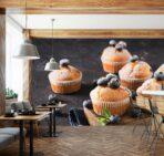 Coffee Bar & Bakery MURAL WALLPAPER, Available in Various Paper Texture, Code C134. 105 CM WIDE ROLL PANELS. - Image 2