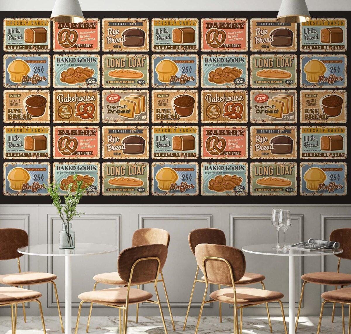 Chicken Bar MURAL WALLPAPER, Available in Various Paper Texture, Code C146. 105 CM WIDE ROLL PANELS. - Image 2
