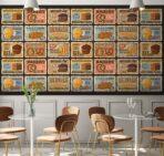 Chicken Bar MURAL WALLPAPER, Available in Various Paper Texture, Code C146. 105 CM WIDE ROLL PANELS. - Image 2