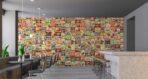 Coffee Bar MURAL WALLPAPER, Available in Various Paper Texture, Code C153. 105 CM WIDE ROLL PANELS. - Image 2