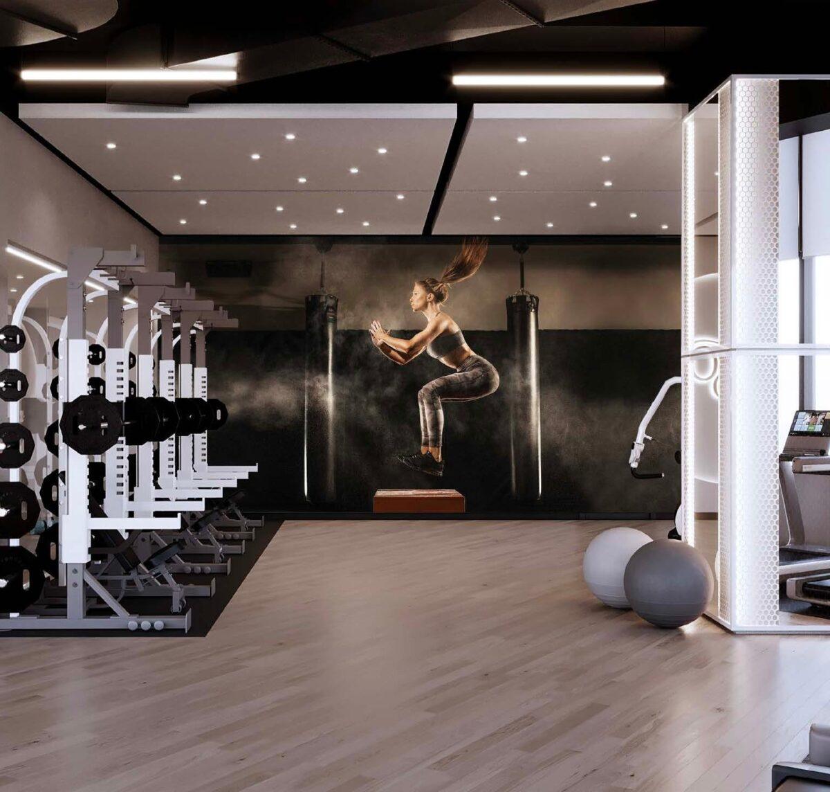 Fitness Center MURAL WALLPAPER, Available in Various Paper Texture, Code G112. 105 CM WIDE ROLL PANELS. - Image 2