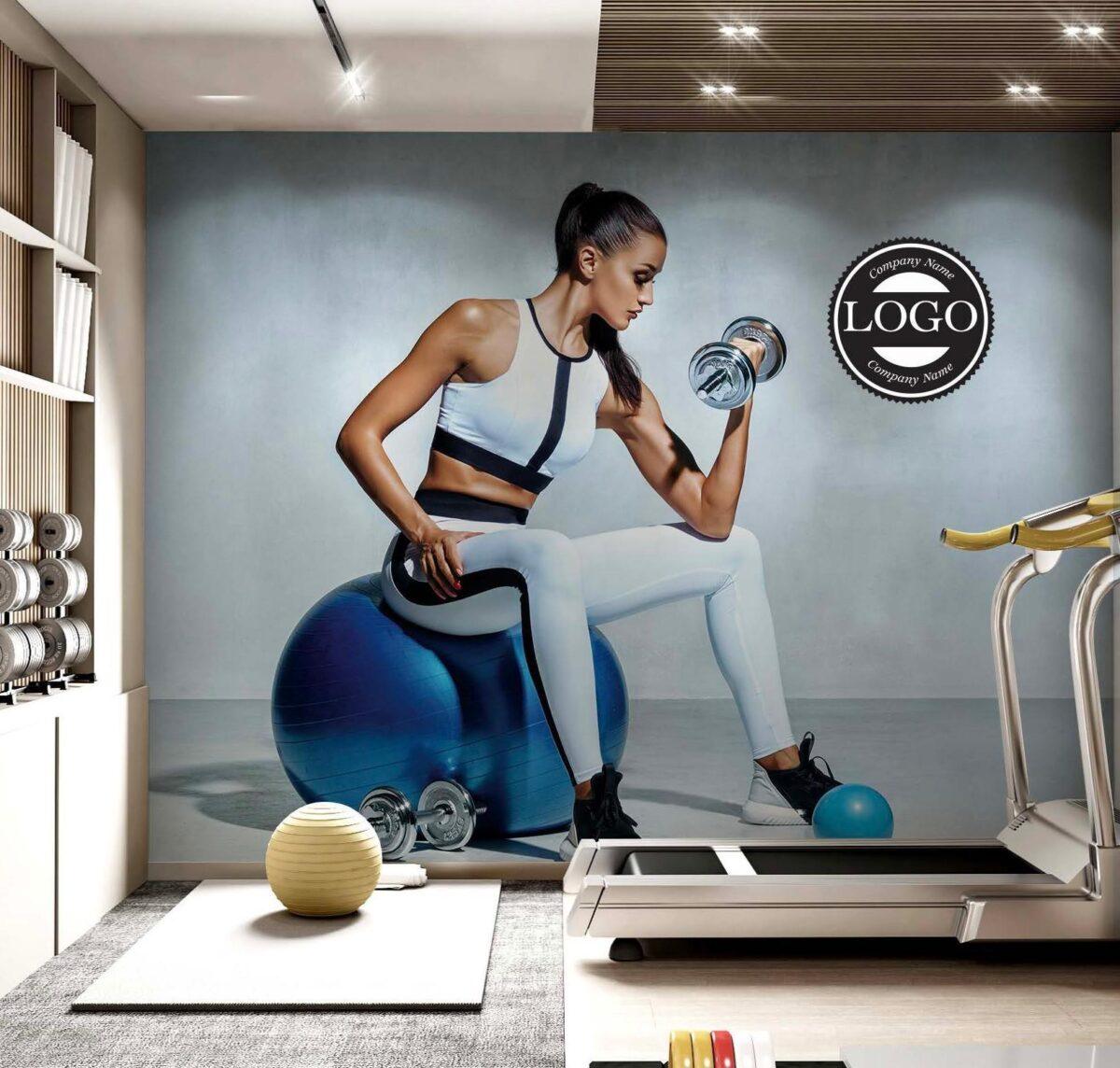 Fitness Center MURAL WALLPAPER, Available in Various Paper Texture, Code G118. 105 CM WIDE ROLL PANELS. - Image 2
