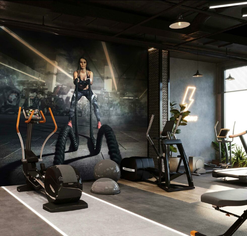 Code G125 - Fitness Center Mural Wallpaper