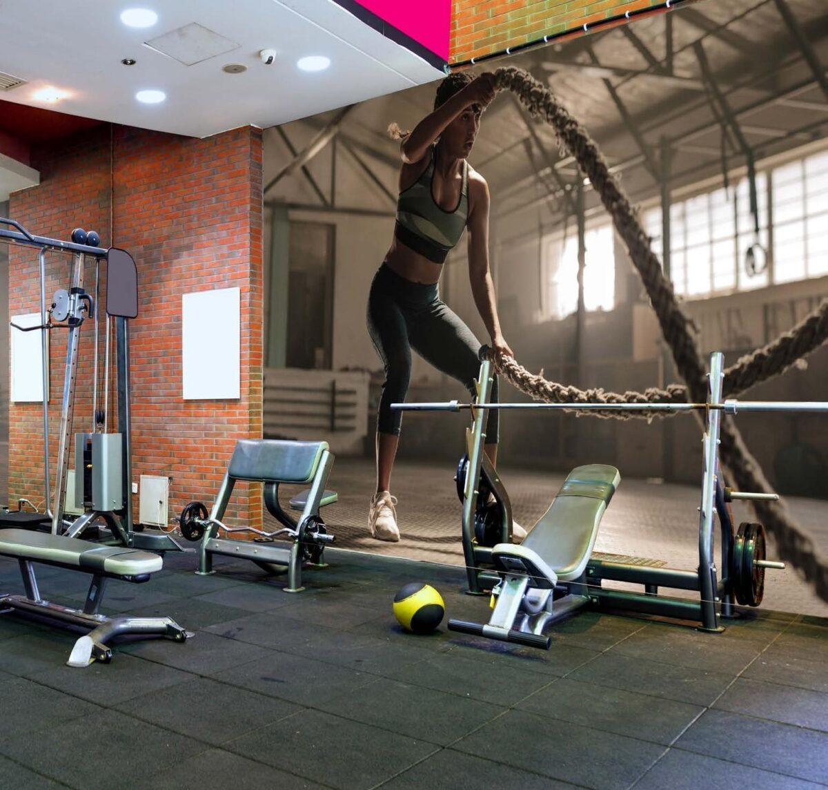Fitness Center MURAL WALLPAPER, Available in Various Paper Texture, Code G129. 105 CM WIDE ROLL PANELS. - Image 2