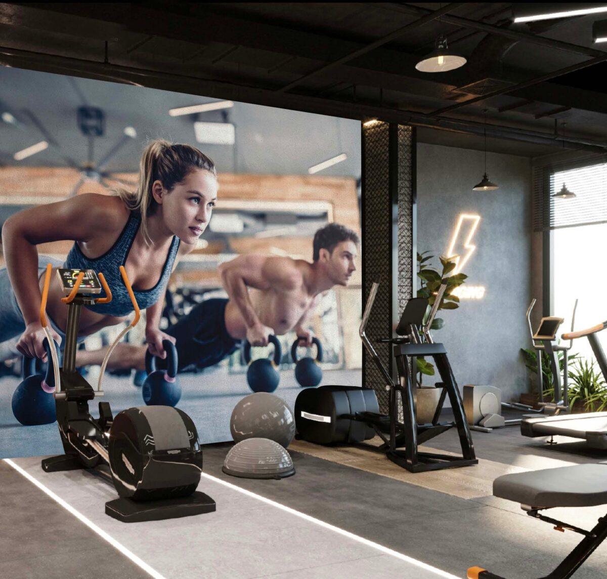 Fitness Center MURAL WALLPAPER, Available in Various Paper Texture, Code G147. 105 CM WIDE ROLL PANELS. - Image 2