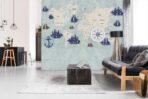 World Map MURAL WALLPAPER, Available in Various Paper Texture, Code M1027. It is Produced as 105 CM WIDE ROLL PANELS. - Image 2