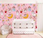 Baby Girls Kids, VINYL FABRIC TEXTILE Wall Mural in Different Texture, Code M1032. It is produced as ONE PIECE WITHOUT JOINT. - Image 2