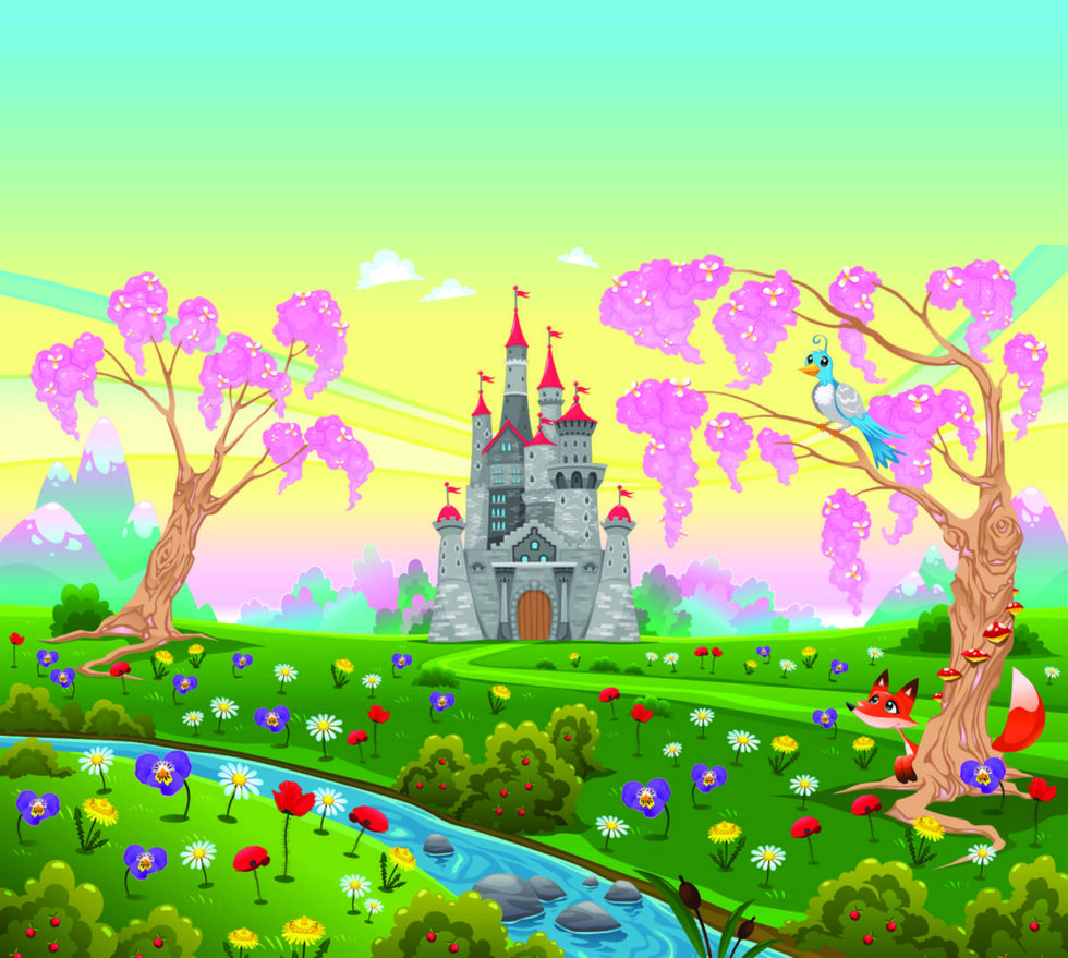 Code M1033 - Fairytale Scenery Kids Mural Wallpaper - Image 2