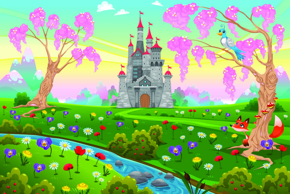 Code M1033 - Fairytale Scenery Kids Mural Wallpaper - Image 3