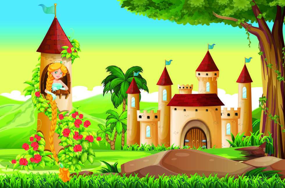 Code M1035 - Cartoon Castle Kids Mural Wallpaper - Image 4