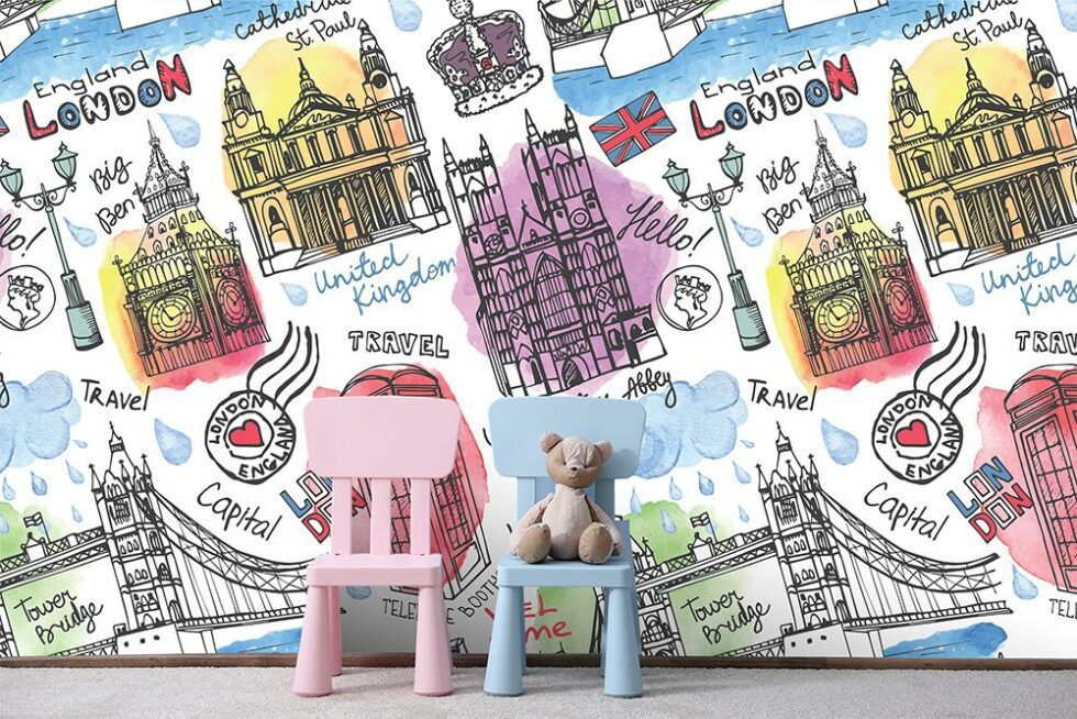 Code M1036 - City Map Kids Mural Wallpaper