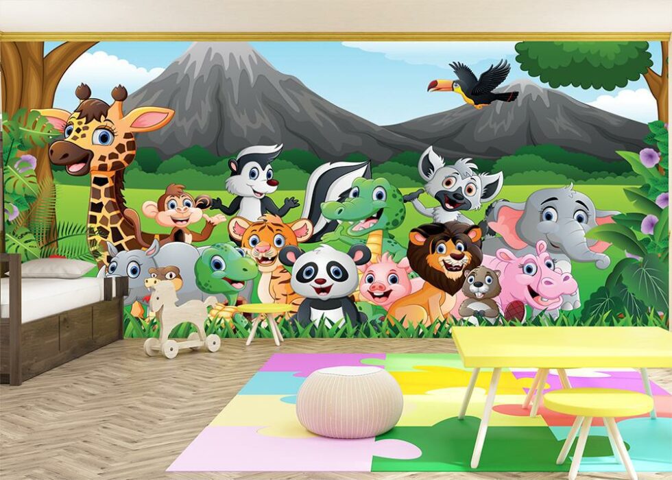 Code M1041 - Wild Jungle Kids Mural Wallpaper