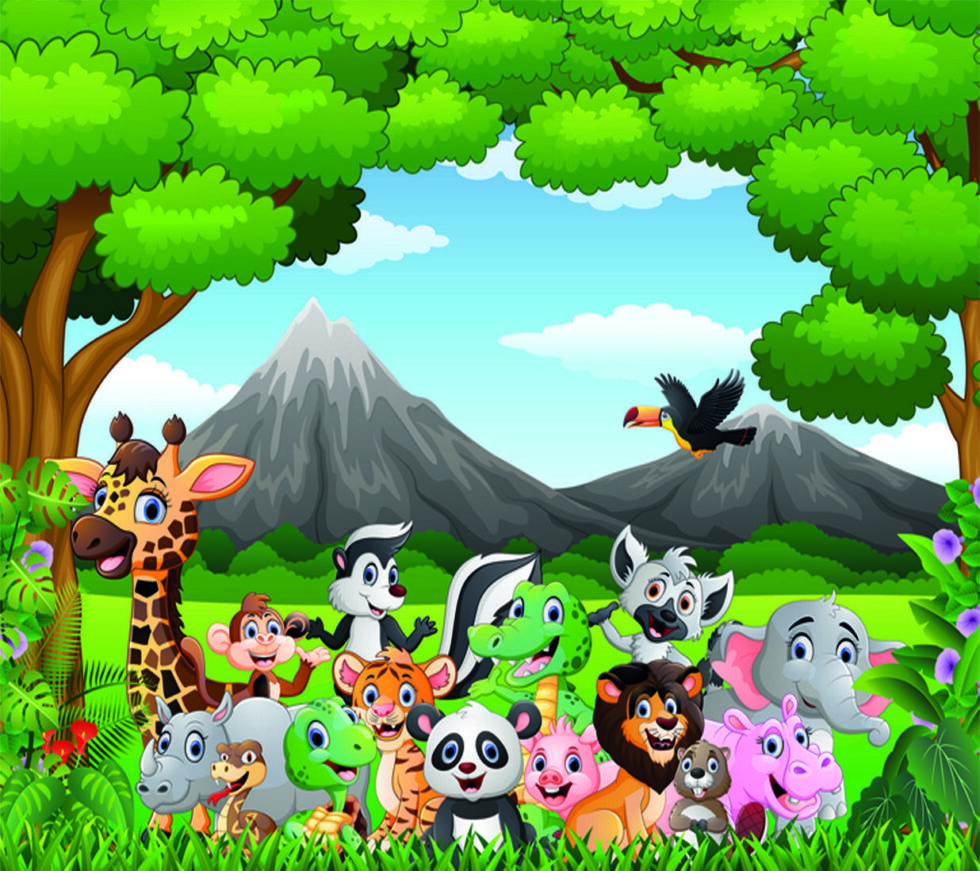 Code M1041 - Wild Jungle Kids Mural Wallpaper - Image 2