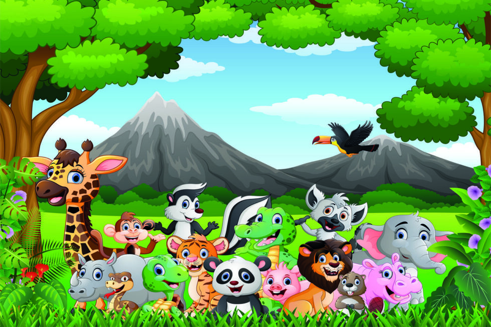 Code M1041 - Wild Jungle Kids Mural Wallpaper - Image 3