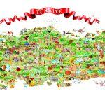 Turkey Map, VINYL FABRIC TEXTILE Wall Mural in Different Texture, Code M705. It is produced as ONE PIECE WITHOUT JOINT.