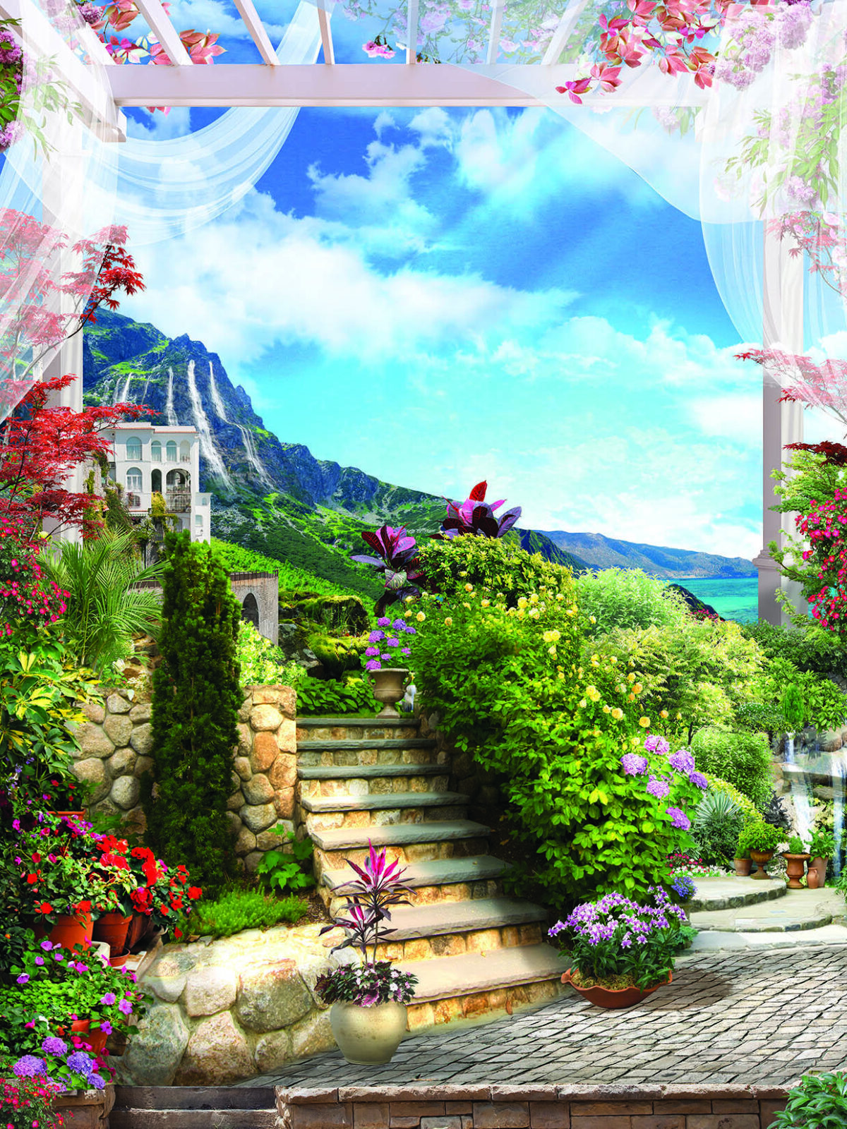 Landscape MURAL WALLPAPER, Available in Various Paper Texture, Code M842. It is Produced as 105 CM WIDE ROLL PANELS. - Image 1
