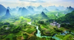 Landscape MURAL WALLPAPER, Available in Various Paper Texture, Code M869. It is Produced as 105 CM WIDE ROLL PANELS.