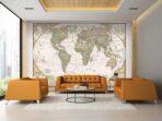 World Map MURAL WALLPAPER, Available in Various Paper Texture, Code M900. It is Produced as 105 CM WIDE ROLL PANELS. - Image 2