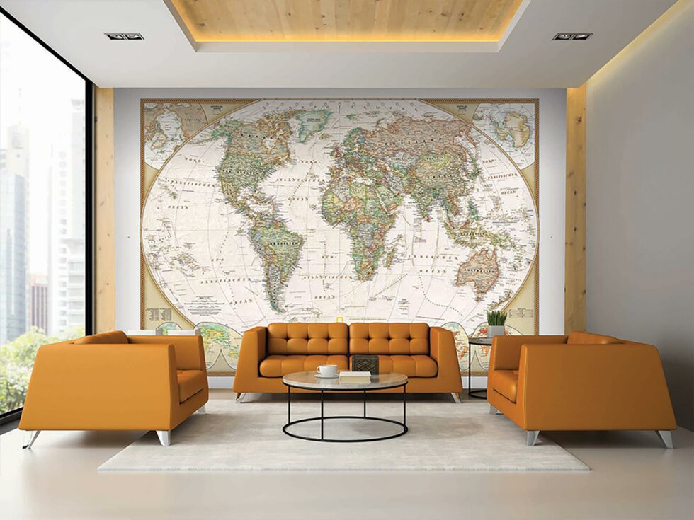 Code M900 - World Map Mural Wallpaper