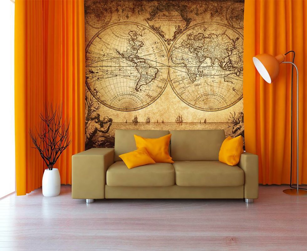 Code M902 - World Map Mural Wallpaper