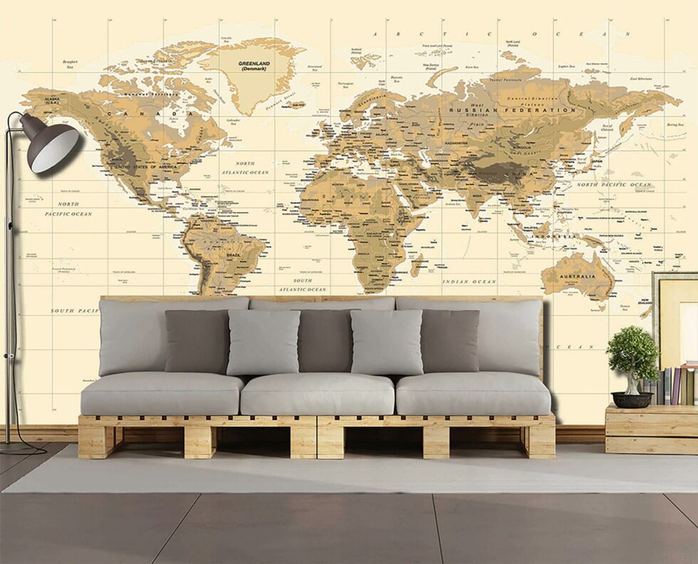 Code M903 - World Map Mural Wallpaper