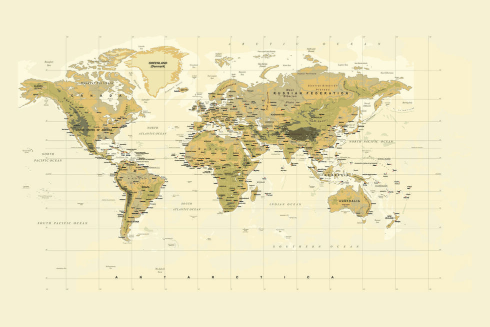 Code M903 - World Map Mural Wallpaper - Image 3