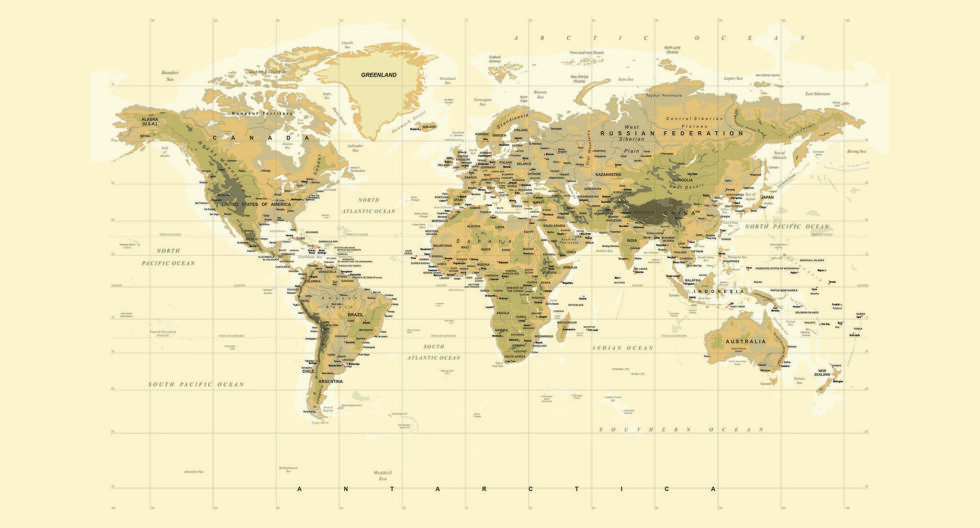 Code M903 - World Map Mural Wallpaper - Image 4