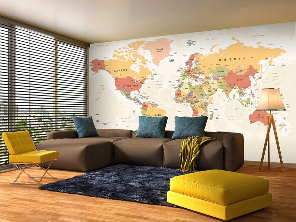 Code M904 - World Map Mural Wallpaper