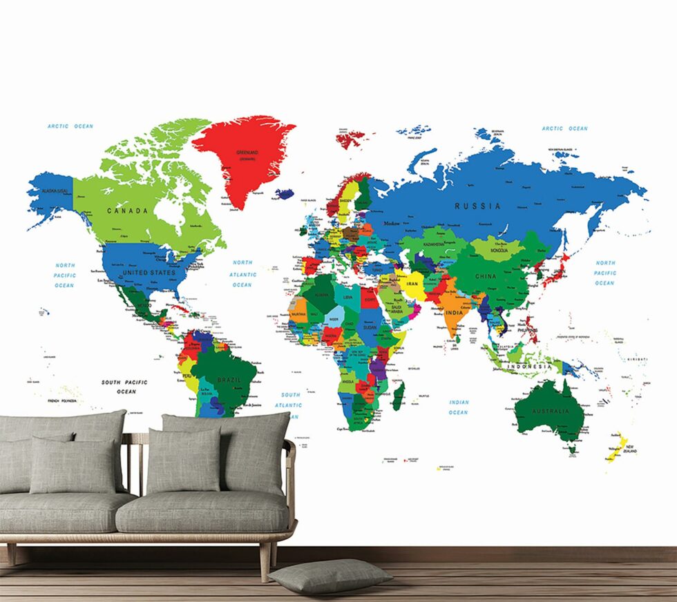 Code M906 - World Map Mural Wallpaper