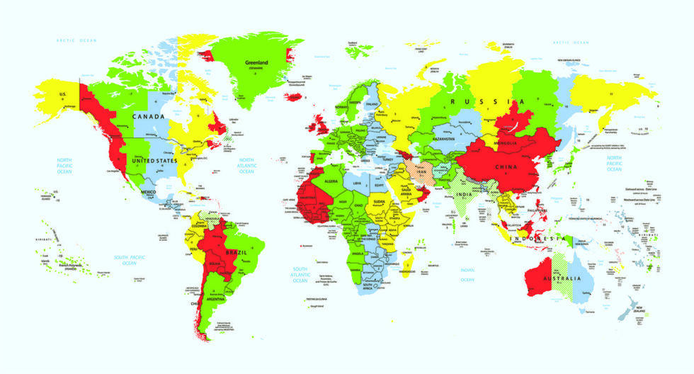 Code M907 - World Map Mural Wallpaper - Image 3