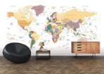 World Map MURAL WALLPAPER, Available in Various Paper Texture, Code M908. It is Produced as 105 CM WIDE ROLL PANELS. - Image 2