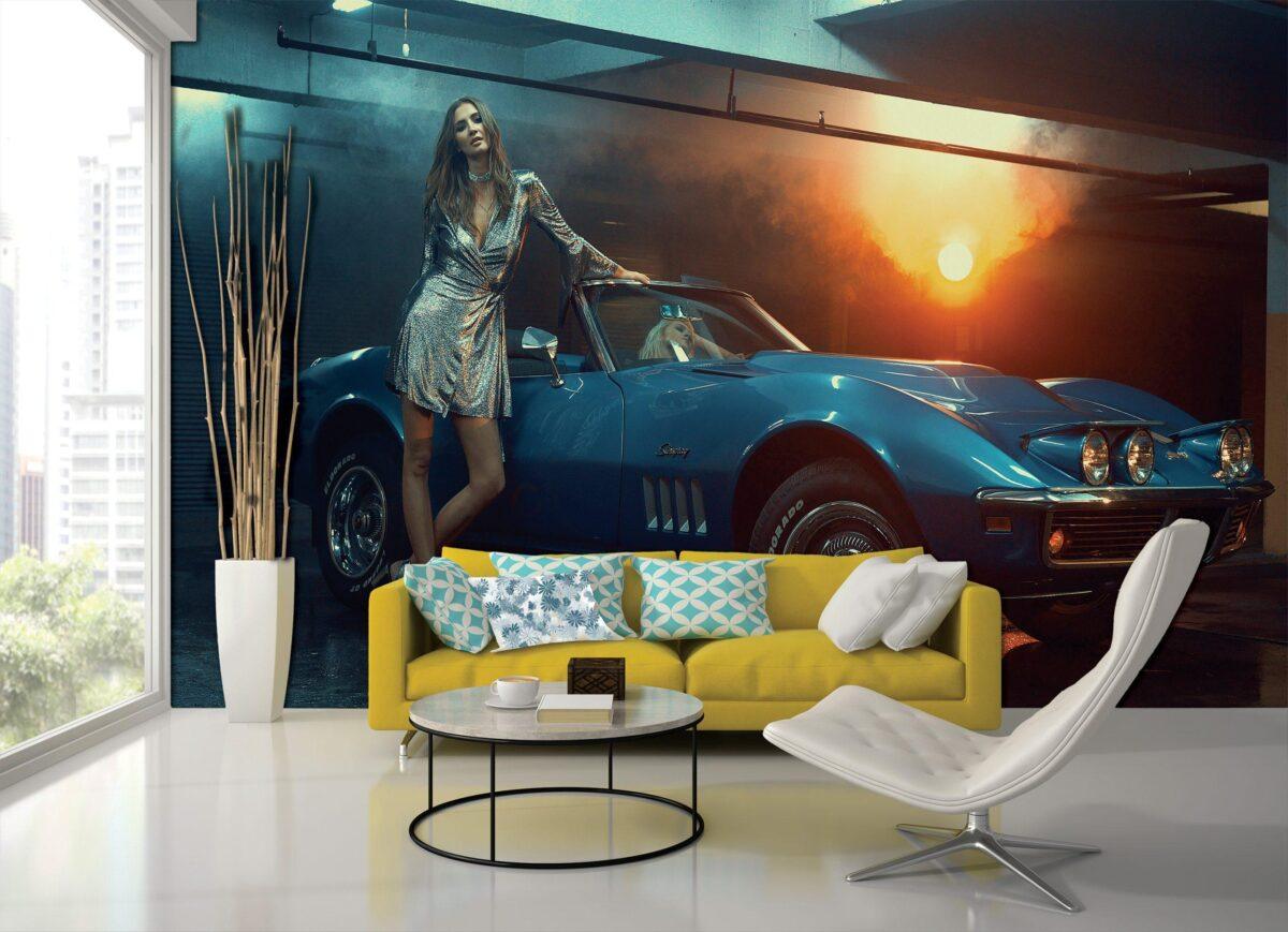 Blue Georgia Mural WALLPAPER, Available in Various Paper Texture, Code M926. 105 CM WIDE ROLL PANELS. - Image 2