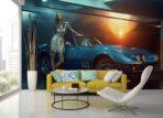Blue Georgia Mural WALLPAPER, Available in Various Paper Texture, Code M926. 105 CM WIDE ROLL PANELS. - Image 2