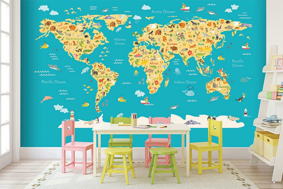 Code M938 - School Map Kids Mural Wallpaper