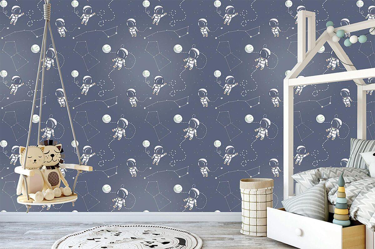 Astronaut Kids MURAL WALLPAPER, Available in Various Paper Texture, Code M941. It is Produced as 105 CM WIDE ROLL PANELS. - Image 2