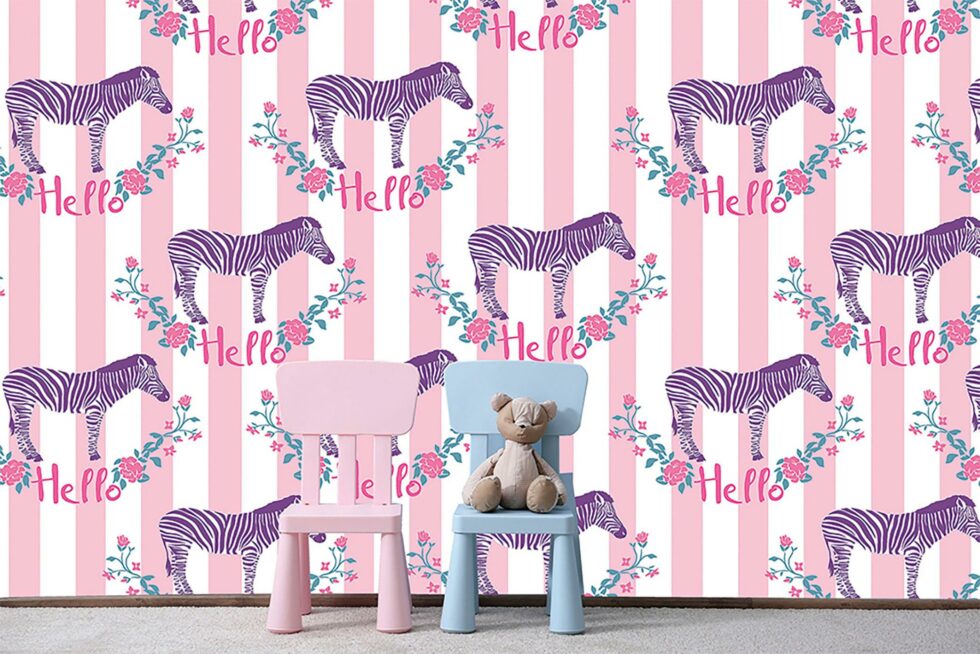 Code M942 - Baby Zebra Kids Mural Wallpaper