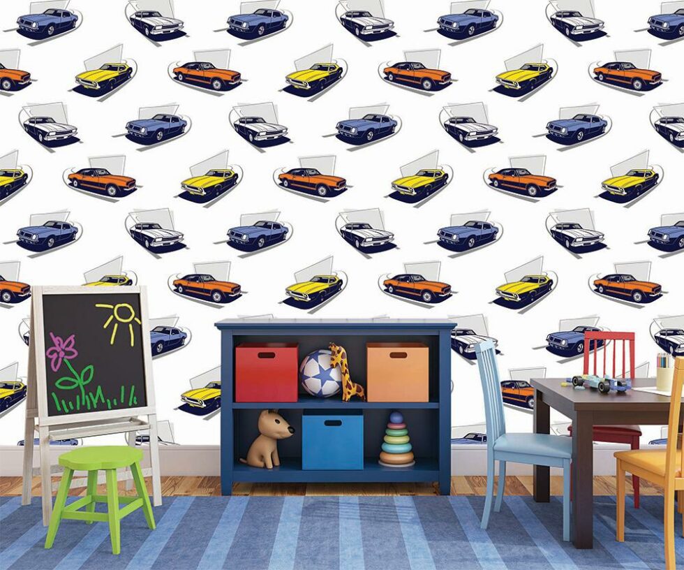 Code M948 - Multi Cars Kids Mural Wallpaper