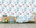 Blue Balloon Kids MURAL WALLPAPER, Available in Various Paper Texture, Code M950. It is Produced as 105 CM WIDE ROLL PANELS. - Image 2