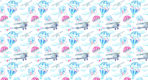 Blue Balloon Kids MURAL WALLPAPER, Available in Various Paper Texture, Code M950. It is Produced as 105 CM WIDE ROLL PANELS.