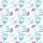 Blue Balloon Kids MURAL WALLPAPER, Available in Various Paper Texture, Code M950. It is Produced as 105 CM WIDE ROLL PANELS.